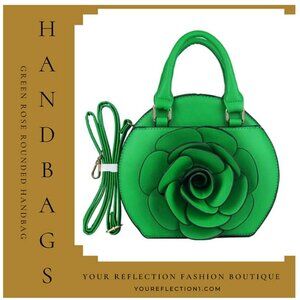 The Green Rounded Rose Handbag